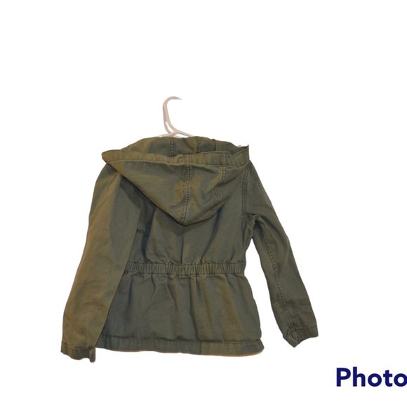Old Navy S 6-7 Girls Mint Green Hood Utility Coat Cotton - Picture 3 of 5